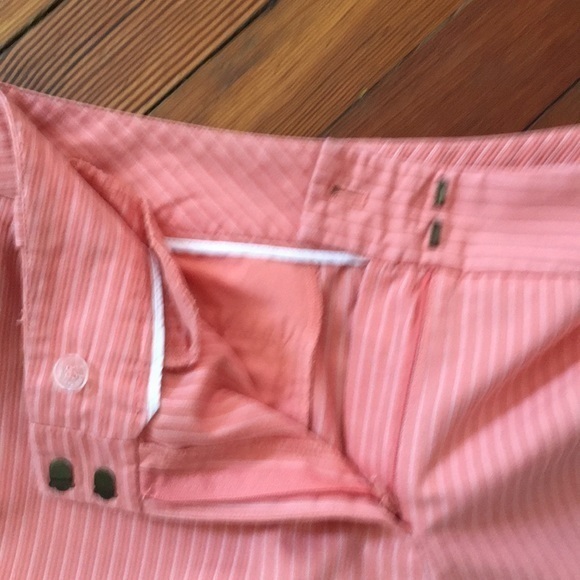 Ann Taylor Peach pin striped culottes with cuffs - Picture 4 of 10